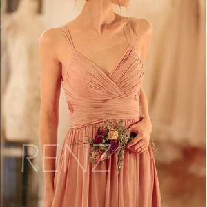 Boho Wedding Bridesmaid Dress Dusty Rose-RenzRags